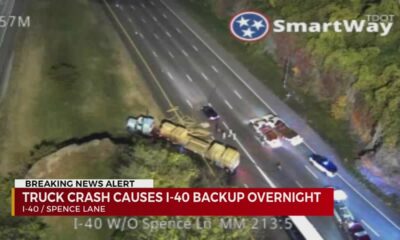 Truck crash causes I-40 backup overnight