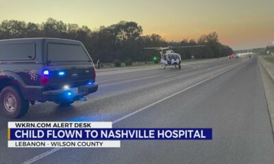 Child flown to Nashville hospital