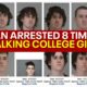 23 year old has been arrested 8 times for stalking college girls