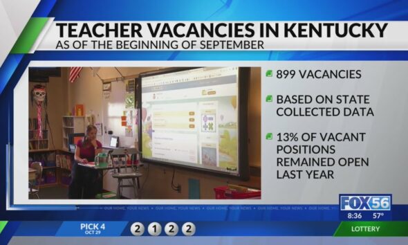 Teacher vacancies reported in Kentucky as of start of September