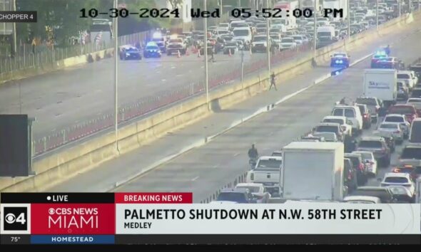 Palmetto Expressway shut down in both directions near NW 58 Street