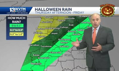 Halloween Soaker! Rain will be likely west of I-59 Thursday night into Friday morning ahead of a …