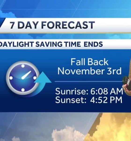 Daylight Saving Time ends Sunday. Warm and dry across Alabama this weekend. Showers possible next...