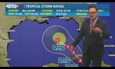 Monday 5PM Tropical Update: Rafael heads to the Gulf of Mexico