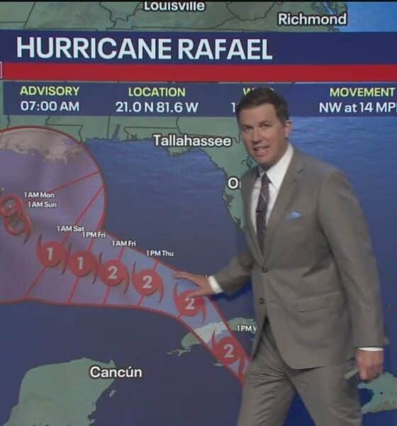 Hurricane Rafael strengthens to Category 2 storm, Florida Keys under tropical storm warning