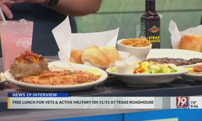 Free Meal for Veterans/Active Military @ Texas Roadhouse on 11/11 | Nov. 6, 2024 | News 19 at 9 a.m.