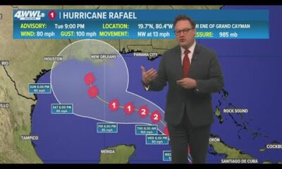 Tuesday 10pm Tropical Update: Rafael strengthens, could become Cat. 2