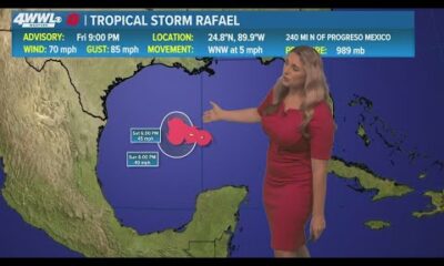 Friday 10pm Tropical Update: Rafael downgraded to tropical storm