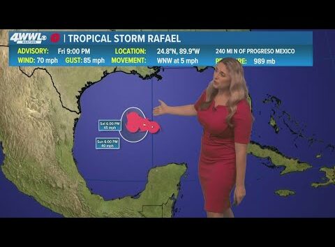 Friday 10pm Tropical Update: Rafael downgraded to tropical storm