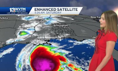 Tropical storm Rafael gradually weakening in the Gulf of Mexico. High rip current risk through Mo...