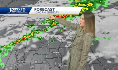 Showers and a few storms in Alabama's Sunday forecast. Drier for Veterans Day then more seasonabl...