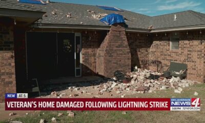 Veteran's home damaged following lightning strike