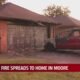 Car fire spreads to home in Moore