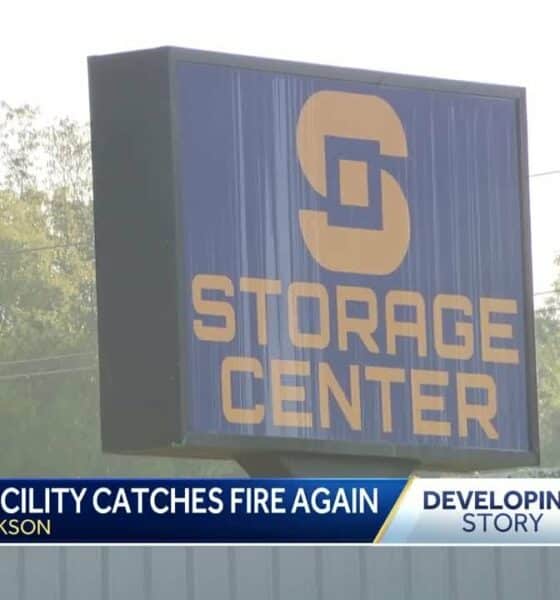 Jackson storage facility catches fire again