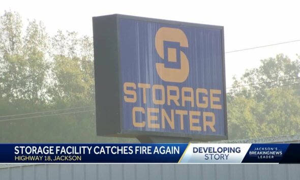 Jackson storage facility catches fire again