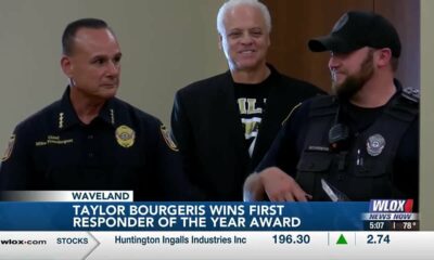 New Orleans Saints legend helps surprise Waveland Police Officer with special award