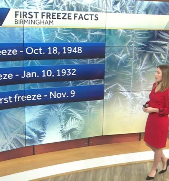 Frost likely in Alabama this weekend with first freeze possible. Wind chills start in the 20s Fri...