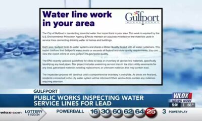 Gulfport Public Works inspecting water service lines for lead