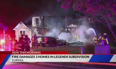 Massive fire damages three homes in Eureka, no injuries reported