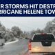 A winter storm approaches towns destroyed by Hurricane Helene