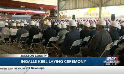 Former U.S. Senator honored at DDG 133 Keel Laying at Ingalls Shipbuilding