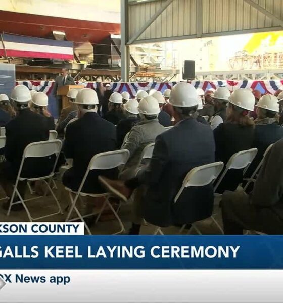 Former U.S. Senator honored at DDG 133 Keel Laying at Ingalls Shipbuilding