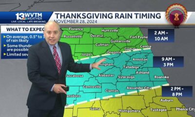 Alabama's weather forecast gets warmer Monday, stormy for Thanksgiving, and then cold for the wee...