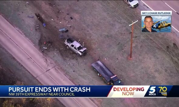 Suspect taken to hospital after chase ends in rollover crash near Lake Overholser