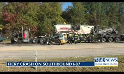 Fiery crash blocks I-87 in Wake County for hours