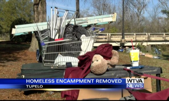 Homeless encampment removed in Tupelo