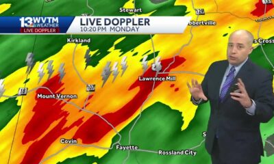 Tracking Heavy Storms: Monday night's storms move out quickly, more rain and storms hit Alabama T...