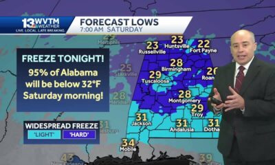 Hard Freeze in the Forecast: over 90 percent of Alabama with a freeze Saturday morning