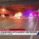 Police chase ends in fiery crash in downtown St. Louis, suspect flees