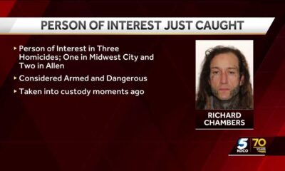 OSBI: Person of interest sought for 3 Oklahoma homicides taken into custody