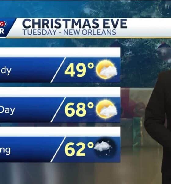 Mild winter days but rain chances for Christmas Eve and Christmas Day