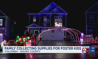 Columbia, TN family using Christmas lights display to help collect supplies for foster kids