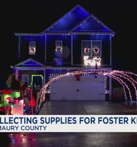 Columbia, TN family using Christmas lights display to help collect supplies for foster kids