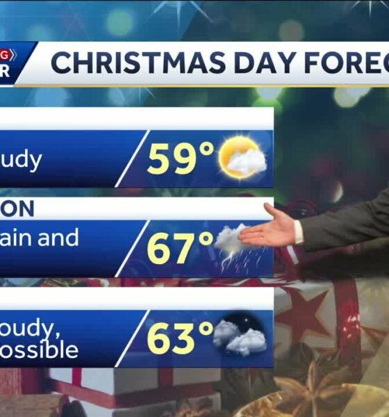 Cloudy and possibly soggy Christmas Day