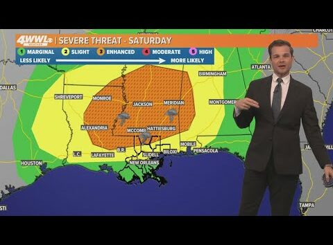 Weather Impact Alert: Tornadoes possible Saturday across the south