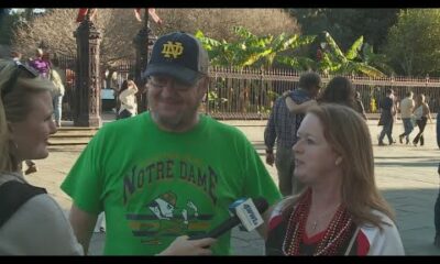 Busy and festive day in the French Quarter for the Sugar Bowl in New Orleans