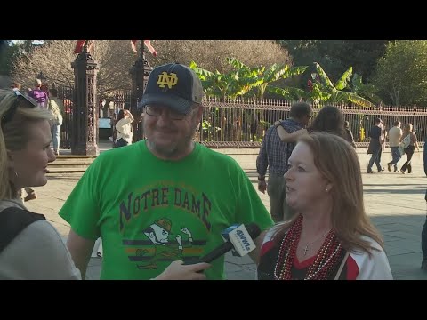 Busy and festive day in the French Quarter for the Sugar Bowl in New Orleans