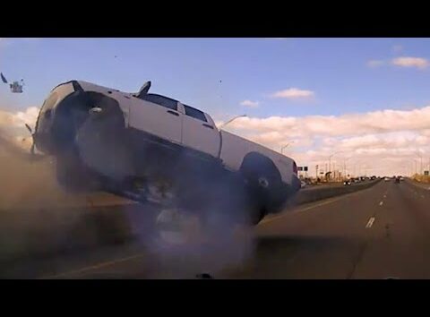 WATCH: Moore police TVI suspect, crashing pickup truck after wild chase on I-240