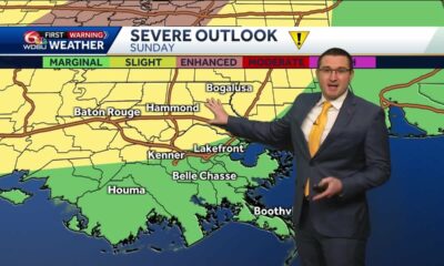 Severe weather possible Sunday, then much colder next week