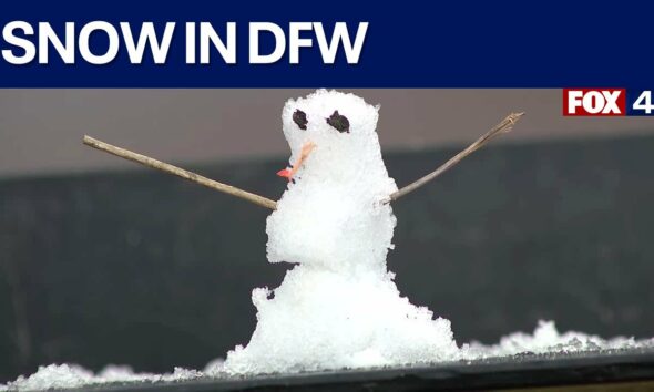 Snow begins falling in DFW Metroplex