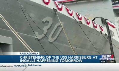 Ingalls Shipbuilding makes final preps for christening of U.S.S. Harrisburg