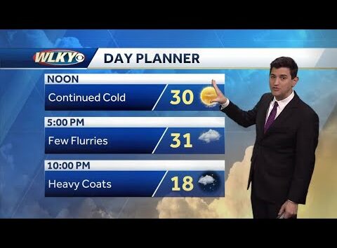 Few flurries possible Tuesday, frigid tonight