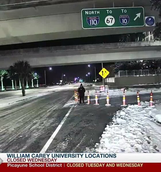 Bridges in South Mississippi remain closed as icy conditions continue