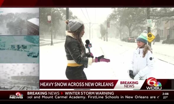 New Orleans girl sees snow for the first time in her life