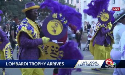 Vince Lombardi trophy welcomed in New Orleans fashion