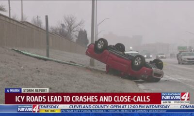 Icy roads lead to crashes and close-calls